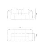 Canapé Arden 3 Places beige - 208x94x70 cm