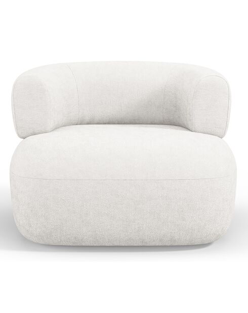 Fauteuil Chenille Estro beige clair - 90x88x73 cm