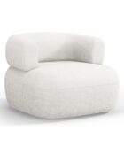 Fauteuil Chenille Estro beige clair - 90x88x73 cm