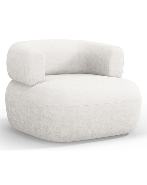 Fauteuil Chenille Estro beige clair - 90x88x73 cm