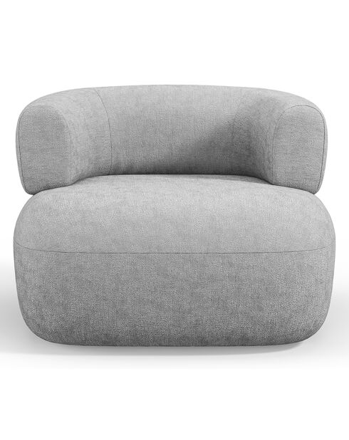 Fauteuil Chenille Estro argenté - 90x88x73 cm