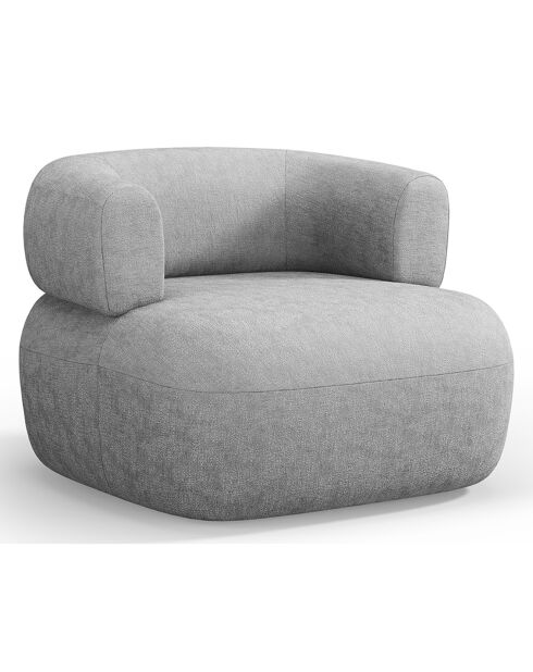 Fauteuil Chenille Estro argenté - 90x88x73 cm