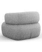 Fauteuil Chenille Estro argenté - 90x88x73 cm