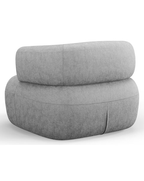 Fauteuil Chenille Estro argenté - 90x88x73 cm