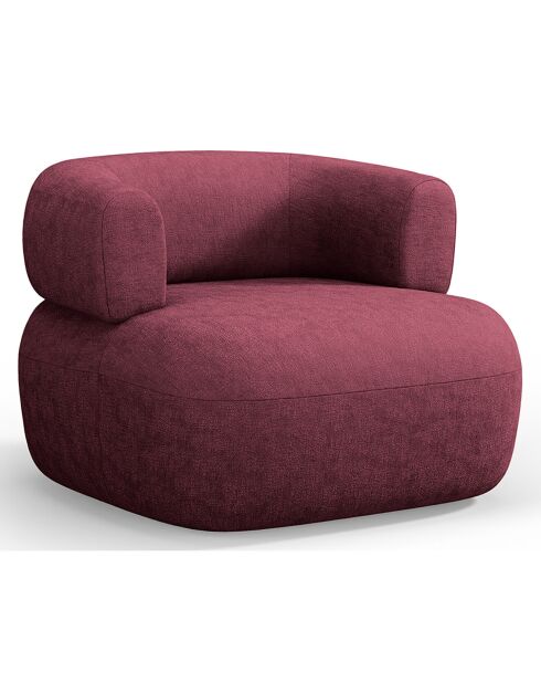 Fauteuil Chenille Estro cerisier - 90x88x73 cm