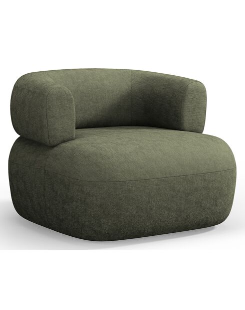 Fauteuil Chenille Estro vert - 90x88x73 cm