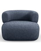 Fauteuil Chenille Estro bleu foncé - 90x88x73 cm