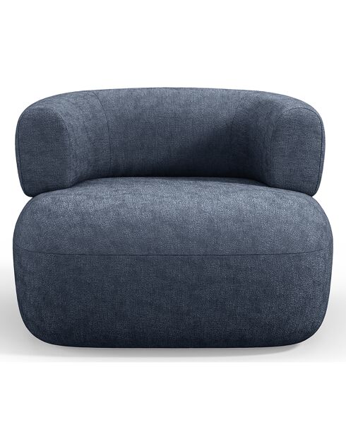 Fauteuil Chenille Estro bleu foncé - 90x88x73 cm