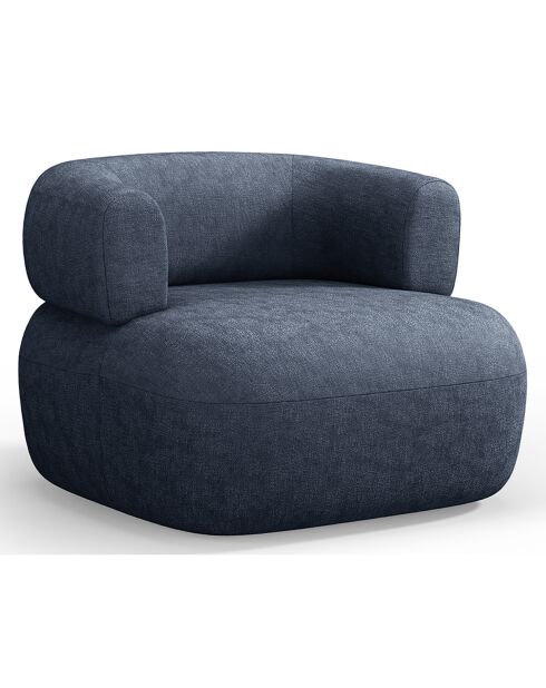 Fauteuil Chenille Estro bleu foncé - 90x88x73 cm