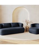 Fauteuil Chenille Estro bleu foncé - 90x88x73 cm