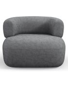 Fauteuil Chenille Estro gris foncé - 90x88x73 cm