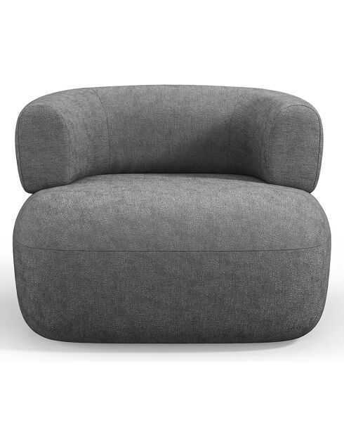 Fauteuil Chenille Estro gris foncé - 90x88x73 cm