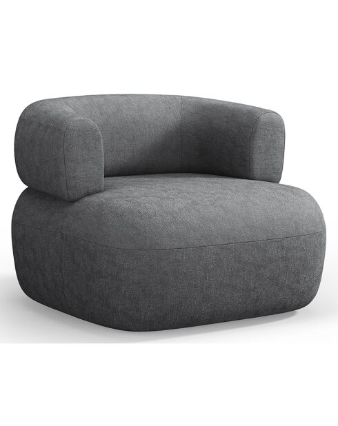 Fauteuil Chenille Estro gris foncé - 90x88x73 cm