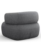 Fauteuil Chenille Estro gris foncé - 90x88x73 cm