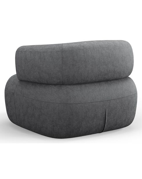 Fauteuil Chenille Estro gris foncé - 90x88x73 cm