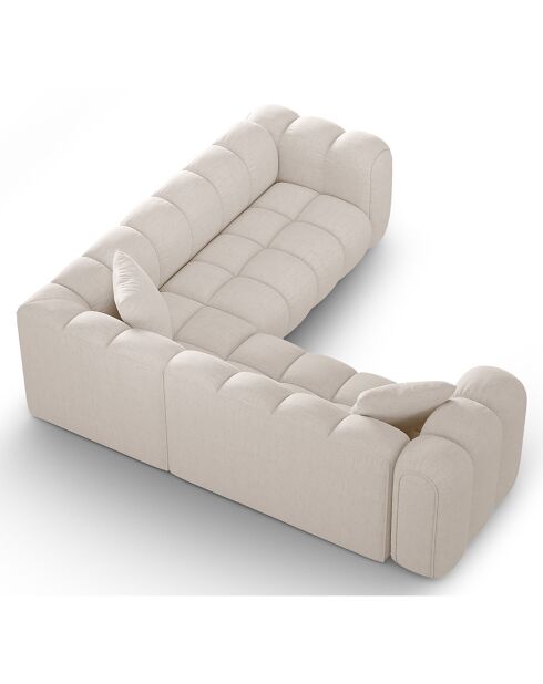 Canapé d'angle symétrique modulable Arden 5 Places beige - 238x238x70 cm