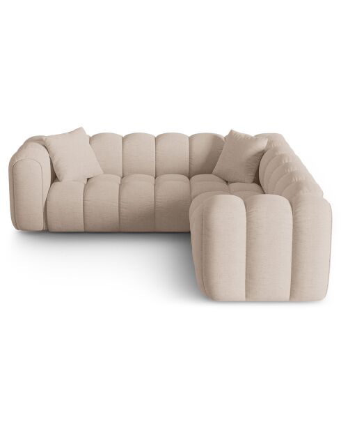 Canapé d'angle symétrique modulable Arden 5 Places cappuccino - 238x238x70 cm