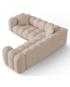 Canapé d'angle symétrique modulable Arden 5 Places cappuccino - 238x238x70 cm