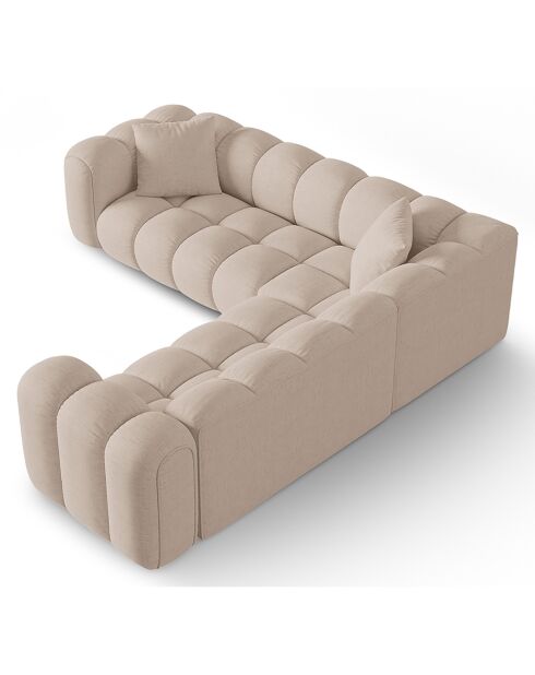 Canapé d'angle symétrique modulable Arden 5 Places cappuccino - 238x238x70 cm
