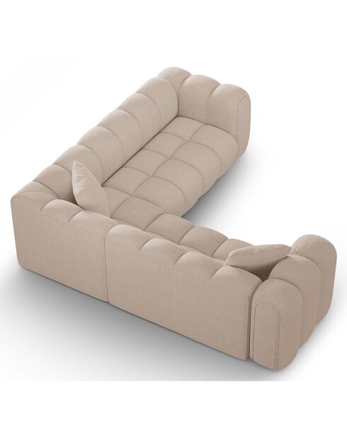 Canapé d'angle symétrique modulable Arden 5 Places cappuccino - 238x238x70 cm