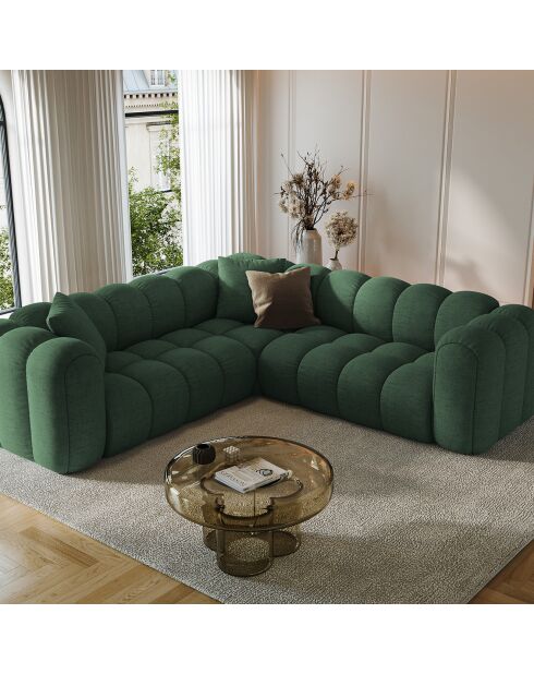 Canapé d'angle symétrique modulable Arden 5 Places vert de mer - 238x238x70 cm