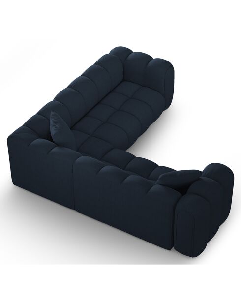 Canapé d'angle symétrique modulable Arden 5 Places bleu roi - 238x238x70 cm