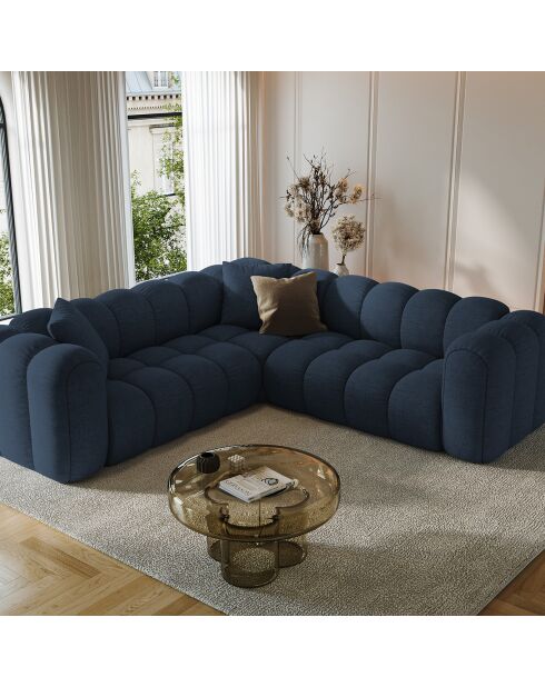Canapé d'angle symétrique modulable Arden 5 Places bleu roi - 238x238x70 cm
