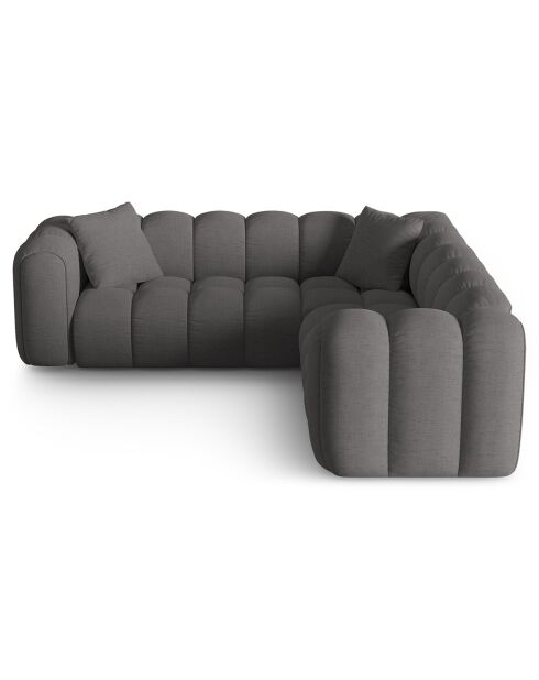 Canapé d'angle symétrique modulable Arden 5 Places gris - 238x238x70 cm