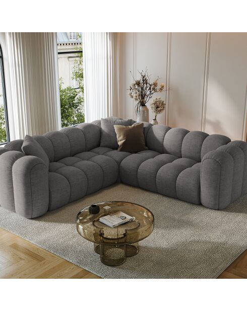 Canapé d'angle symétrique modulable Arden 5 Places gris - 238x238x70 cm