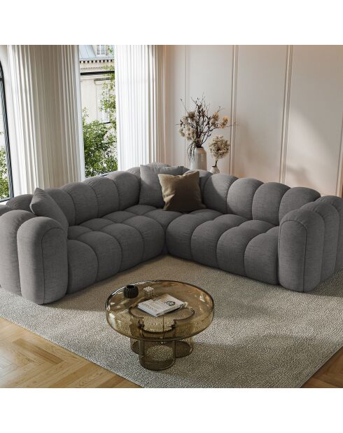 Canapé d'angle symétrique modulable Arden 5 Places gris - 238x238x70 cm