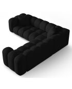 Canapé d'angle symétrique modulable Arden 5 Places noir - 238x238x70 cm