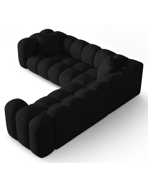 Canapé d'angle symétrique modulable Arden 5 Places noir - 238x238x70 cm