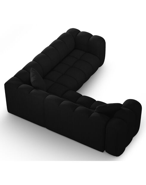 Canapé d'angle symétrique modulable Arden 5 Places noir - 238x238x70 cm