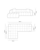 Canapé D'Angle Gauche Modulaire Arden 4 Places cappuccino - 300x190x70 cm