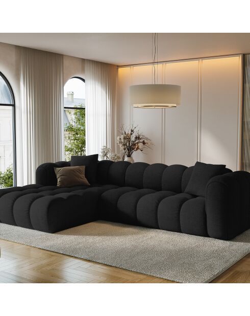 Canapé D'Angle Gauche Modulaire Arden 4 Places noir - 300x190x70 cm
