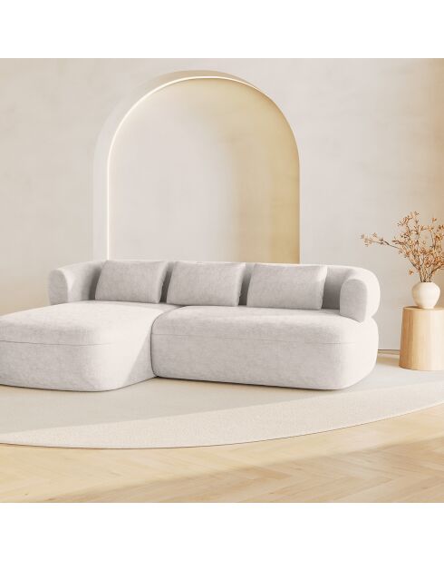 Canapé D'Angle Gauche Estro 3 Places beige clair - 225x145x73 cm