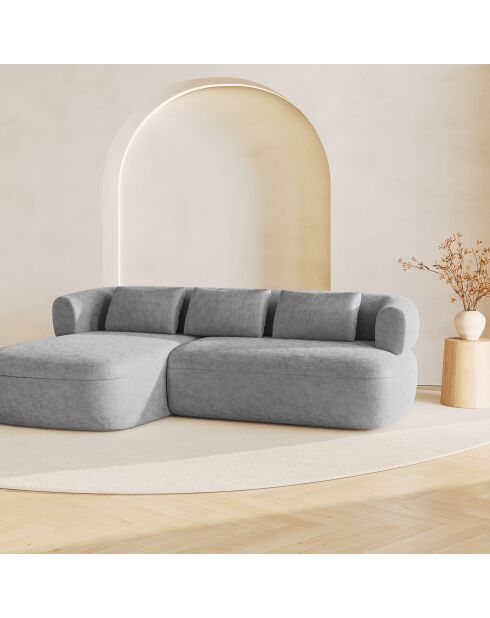 Canapé D'Angle Gauche Estro 3 Places argenté - 225x145x73 cm