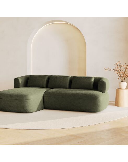 Canapé D'Angle Gauche Estro 3 Places vert - 225x145x73 cm