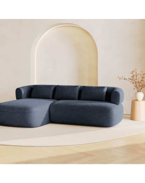 Canapé D'Angle Gauche Estro 3 Places bleu foncé - 225x145x73 cm