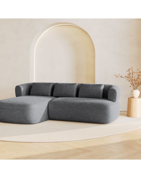 Canapé D'Angle Gauche Estro 3 Places gris foncé - 225x145x73 cm