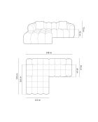Canapé D'Angle Gauche Modulaire Arden 3 Places vert de mer - 238x190x70 cm