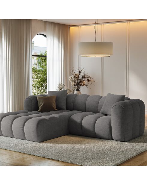 Canapé D'Angle Gauche Modulaire Arden 3 Places gris - 238x190x70 cm