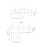 Canapé D'Angle Gauche Modulaire Arden 3 Places gris - 238x190x70 cm