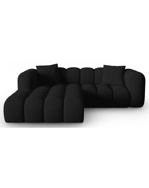 Canapé D'Angle Gauche Modulaire Arden 3 Places noir - 238x190x70 cm