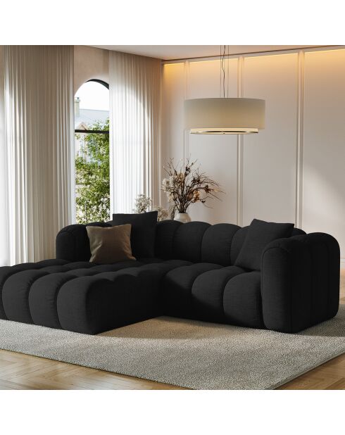 Canapé D'Angle Gauche Modulaire Arden 3 Places noir - 238x190x70 cm