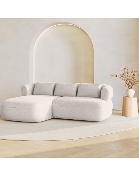 Canapé D'Angle Gauche Estro 3 Places beige clair - 200x145x73 cm