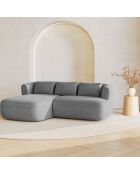 Canapé D'Angle Gauche Estro 3 Places argenté - 200x145x73 cm