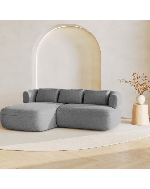 Canapé D'Angle Gauche Estro 3 Places argenté - 200x145x73 cm