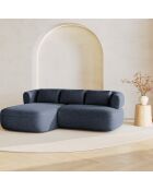 Canapé D'Angle Gauche Estro 3 Places bleu foncé - 200x145x73 cm