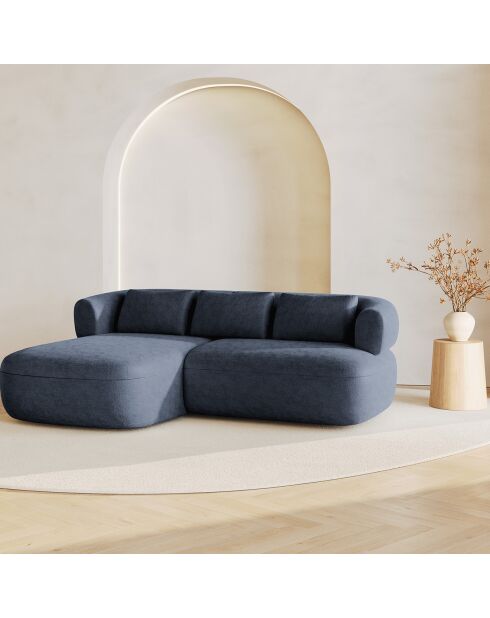 Canapé D'Angle Gauche Estro 3 Places bleu foncé - 200x145x73 cm